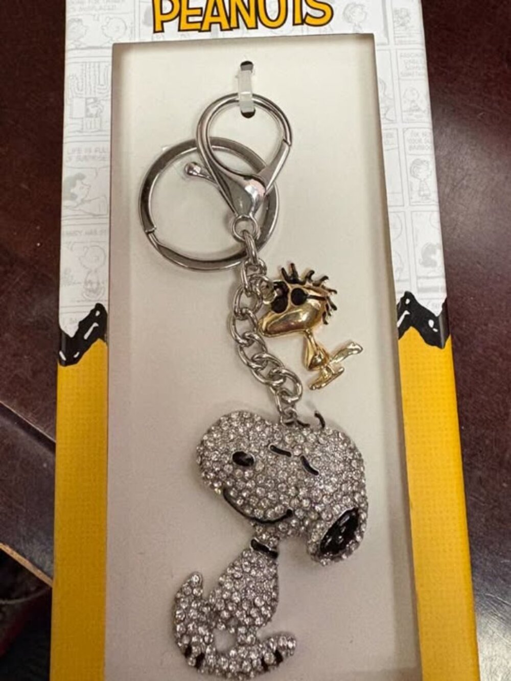 Peanuts Snoopy & Woodstock Rhinestone Bag Charm - New - Picture 3 of 8